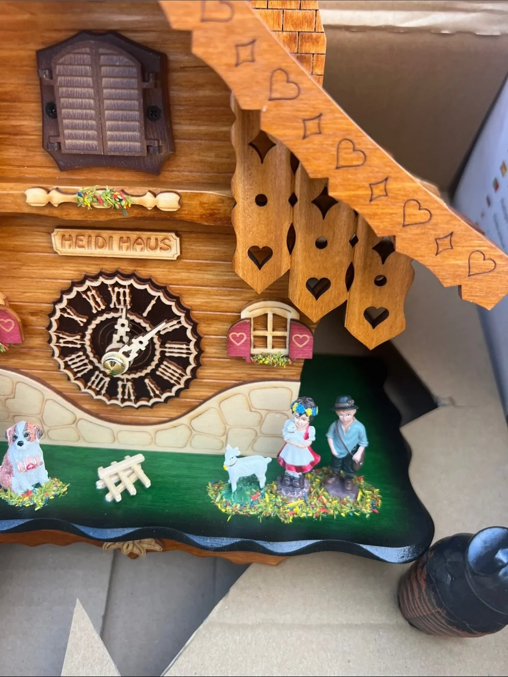 Cuckoo Clock Heidi Cabin with Pitched Roof - Quartz Chalet New Never Used